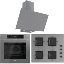 Ferre Flowart QBL63CPR - SS208 - D079 Gri 3'lü Ankastre Set