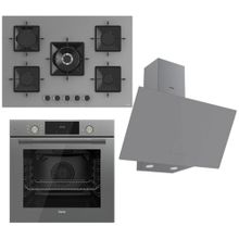 Ferre QMS63CPR - SS038 - D079 Gri 3'lü Ankastre Set