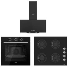 Ferre XE62CS-CS205-D086 Siyah 3'lü Ankastre Set
