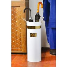 Feyza Design Şık Altın Detaylı Metal Dekoratif Şemsiyelik, 22X22X55CM, Evinize Zarafet Katın - Ahşap - Beyaz - Seçenek 1