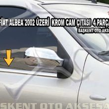 Fiat Albea 2002 Üzeri Paslanmaz Çelik 4 Parça Krom Cam Çıtası