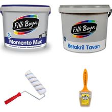 Filli Boya Momento Max Silikonlu 15 lt Tavan Boyası 17,5 kg + Set - Beyaz