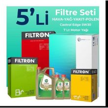 Filtron Amarok 2.0 Dizel Castrol Motor Yağlı 2010-2017 5'li Filtre Bakım Seti
