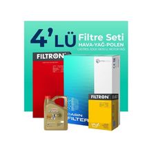 Filtron Audi A4 1.8 TFSI 170 HP Castrol Motor Yağlı 2008-2015 4'lü Filtre Bakım Seti