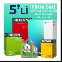 Filtron BMW 5.20 Dizel Castrol Motor Yağlı 2005-2008 5'li Filtre Bakım Seti