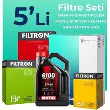 Filtron Citroen Berlingo 1.6 Blue HDi Dizel Motul Motor Yağlı 2015-2018 5'li Filtre Bakım Seti