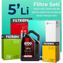 Filtron Citroen C-Elysee 1.6 Dizel Motul Motor Yağlı 2017-2019 5'li Filtre Bakım Seti