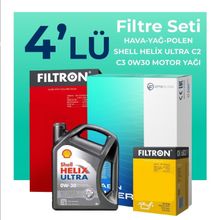 Filtron Citroen DS5 1.6 Benzinli Shell Motor Yağlı 2012-2016 4'lü Filtre Bakım Seti