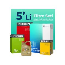 Filtron Dacia Duster 1.5 Dizel Castrol Motor Yağlı 2013-2018 5'li Filtre Bakım Seti