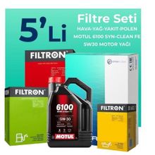 Filtron Dacia Logan 1.5 Dizel Motul Motor Yağlı 2008-2012 5'li Filtre Bakım Seti