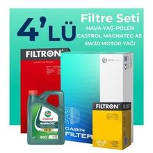 Filtron Dacia Sandero 0.9 Benzinli Castrol Motor Yağlı 2012-2020 4'lü Filtre Bakım Seti
