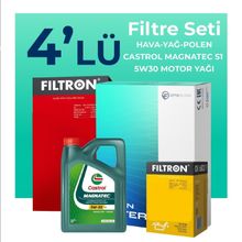 Filtron Fiat 500L 1.6 Dizel Castrol Motor Yağlı 2012-2018 4'lü Filtre Bakım Seti