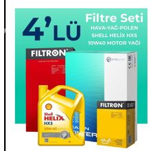 Filtron Fiat Doblo 1.4 Benzinli Shell Motor Yağlı 2001-2010 4'lü Filtre Bakım Seti