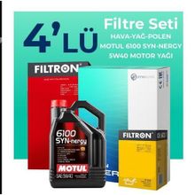 Filtron Fiat Grande Punto 1.4 Benzinli Motul Motor Yağlı 2005-2013 4'lü Filtre Bakım Seti