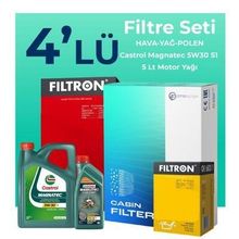Filtron Fiat Linea 1.6 Dizel Castrol Motor Yağlı 2009-2017 4'lü Filtre Bakım Seti