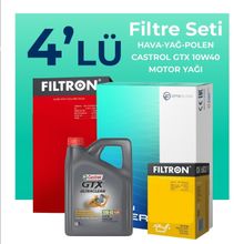 Filtron Fiat Palio 1.4 Benzinli Castrol Motor Yağlı 1998-2012 4'lü Filtre Bakım Seti