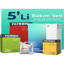 Filtron Fiat Punto 1.3 Dizel Shell Motor Yağlı Euro 4 2012-2017 5'li Filtre Bakım Seti