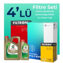 Filtron Ford Focus 1.0 Benzin Castrol Motor Yağlı 2012-2017 4'lü Filtre Bakım Seti