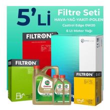 Filtron Ford Focus 1.5 Dizel Manuel Castrol Motor Yağlı 2018-2024 5'li Filtre Bakım Seti