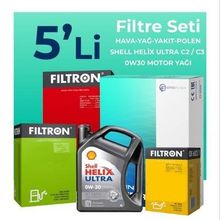 Filtron Ford Focus 1.5 Dizel Shell Motor Yağlı 2014-2017 5'li Filtre Bakım Seti