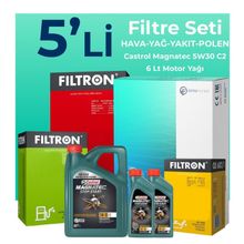 Filtron Ford Kuga 2.0 Dizel Castrol Motor Yağlı 2008-2012 5'li Filtre Bakım Seti