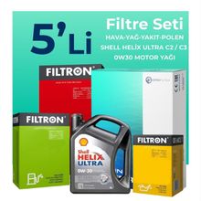 Filtron Ford Tourneo Custom 2.0 Dizel Shell Motor Yağlı 2015-2023 5'li Filtre Bakım Seti
