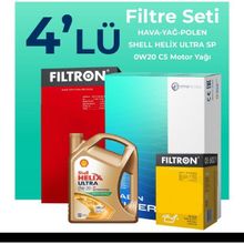 Filtron Hyundai i20 1.0 Benzin Shell Motor Yağlı 2020-2024 4'lü Filtre Bakım Seti