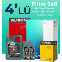 Filtron Hyundai Santa FE 2.2 Dizel Castrol Motor Yağlı 2006-2009 4'lü Filtre Bakım Seti