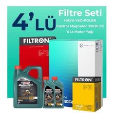Filtron Mercedes E 200 Kompresor Castrol Motor Yağlı 2003-2009 4'lü Filtre Bakım Seti