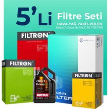 Filtron Mini Cooper 1.5 Dizel Motul Motor Yağlı 2014-2019 5'li Filtre Bakım Seti