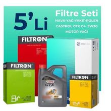 Filtron Nissan Juke 1.5 Dizel Castrol Motor Yağlı 2011-2014 5'li Filtre Bakım Seti