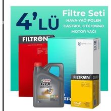 Filtron Nissan Primera 1.6 Castrol Motor Yağlı 2002-2007 4'lü Filtre Bakım Seti