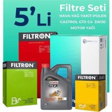 Filtron Nissan Qashqai 1.5 Dizel Castrol Motor Yağlı 2007-2013 5'li Filtre Bakım Seti