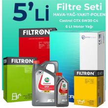 Filtron Nissan Qashqai 1.6 Dizel Castrol Motor Yağlı 2014-2020 5'li Filtre Bakım Seti
