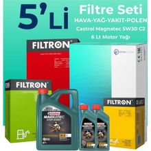 Filtron Opel Antara 2.0 Dizel Castrol Motor Yağlı 2006-2011 5'li Filtre Bakım Seti
