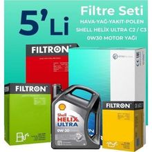 Filtron Opel Crossland 1.6 Dizel Shell Motor Yağlı 2017-2022 5'li Filtre Bakım Seti
