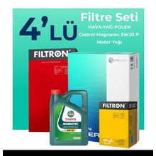 Filtron Peugeot 208 1.2 Castrol Motor Yağlı 2012-2018 4'lü Filtre Bakım Seti