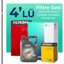 Filtron Renault Clio 0.9 TCE Castrol Motor Yağlı 2014-2021 4'lü Filtre Bakım Seti
