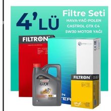 Filtron Renault Fluence 1.6 Castrol Motor Yağlı 2010-2016 4'lü Filtre Bakım Seti