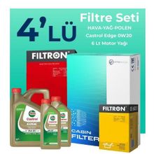 Filtron Volvo XC60 D4 2.0 Dizel Castrol Motor Yağlı 2017-2019 4'lü Filtre Bakım Seti