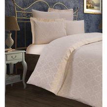 Finezza 908 200x220 cm 6 Parça Monaco Bambu Jakar Kumaş Krem Çift Kişilik Nevresim Takımı