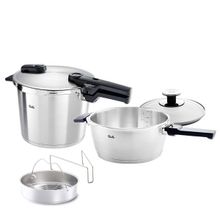 Fissler Vitaquick Premium Buhar Aparatlı 6 lt + 3.5 lt Düdüklü Tencere