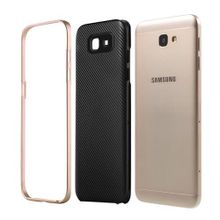 FitCase Galaxy J5 Prime 2in1 Carbon Desen Gold Arka Kapak