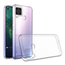 Fitcase Realme C15 Kamera Korumalı Şeffaf Silikon Cep Telefonu Kılıfı