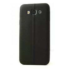 Fitcase Samsung Galaxy E7 E700 Ultra İnce Dikişli TPU Siyah Arka Kapak