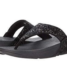 FitFlop Lulu Crystal Toe-Post Siyah Parlak Kadın Sandalet