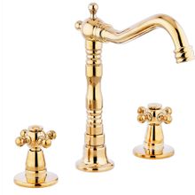 FKN Lpd Koç 3 Delikli Altın Lavabo Bataryası