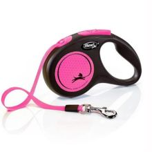 Flexi 5 mt Pembe Neon Şerit Small Otomatik Köpek Tasması