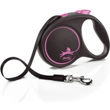 Flexi Black Design 5 mt Pembe Large Otomatik Şerit Köpek Gezdirme Kayışı