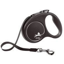 Flexi Black Design 5 mt Small Siyah Otomatik Şerit Gezdirme Kayışı